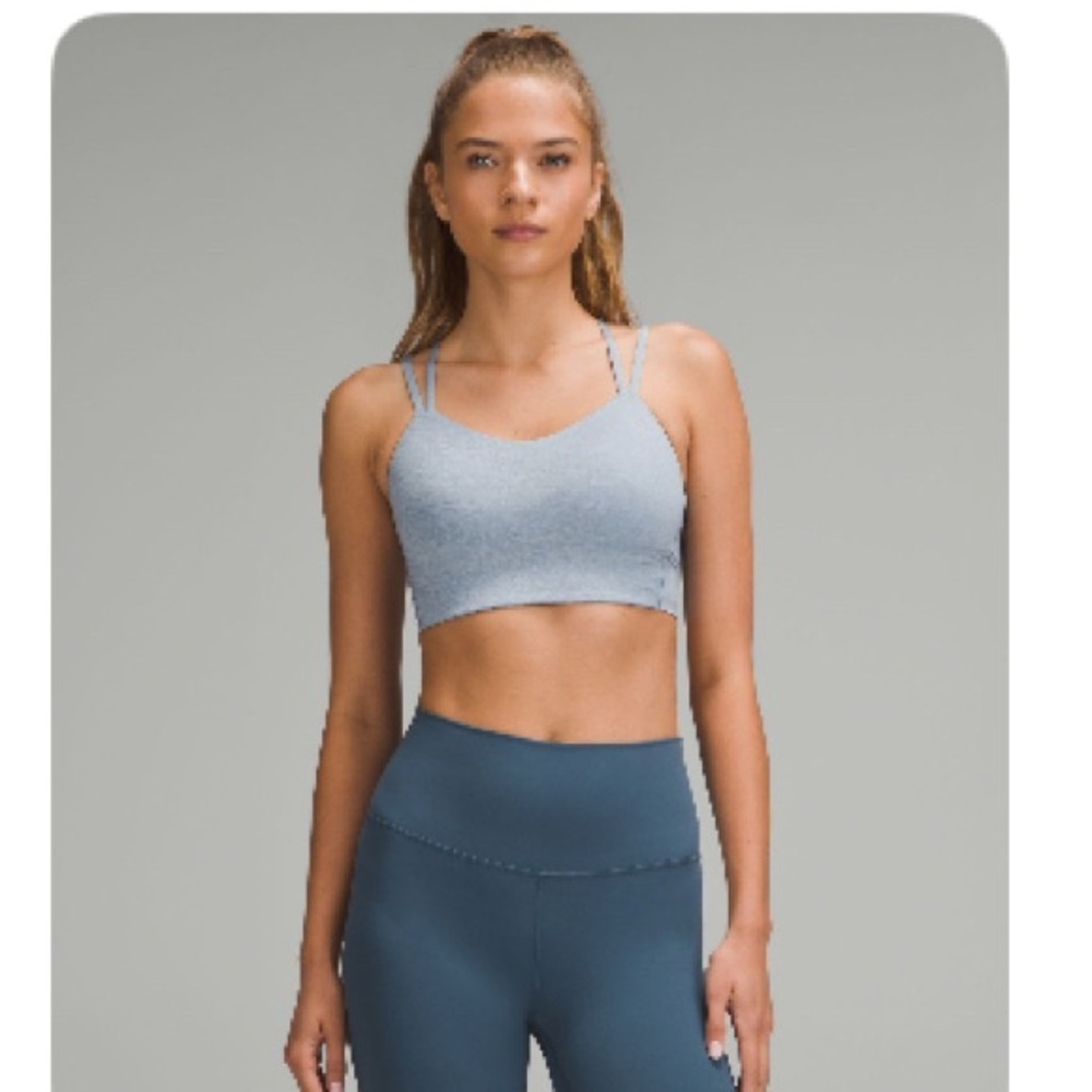 Lululemon Like a Cloud Longline Bra Size 8 B/C. Concrete blue. EUC